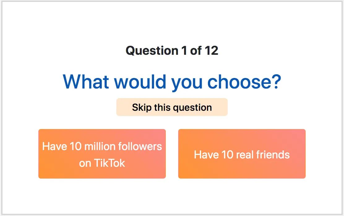 Create your personalized quiz.